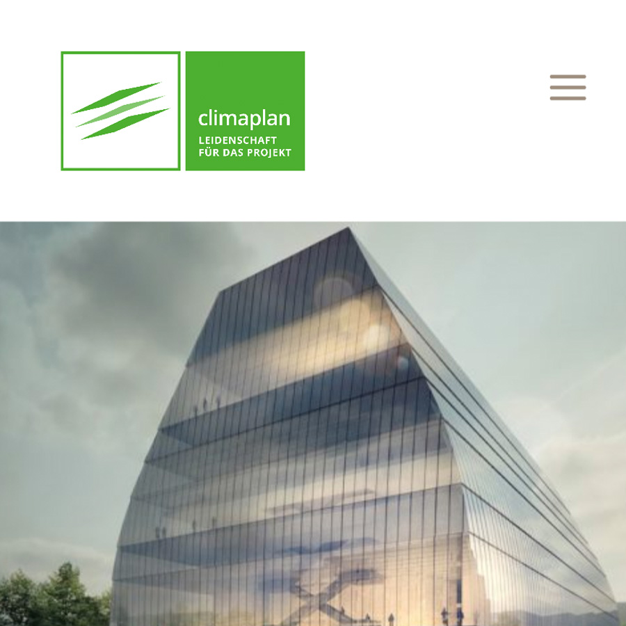 Website Climaplan GmbH, Design Elisabeth Wallner